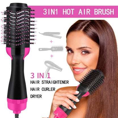 One Step 3 In 1 Hot Air Brush (Dryer + Straightener + Curler)