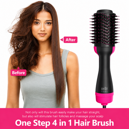 One Step 3 In 1 Hot Air Brush (Dryer + Straightener + Curler)