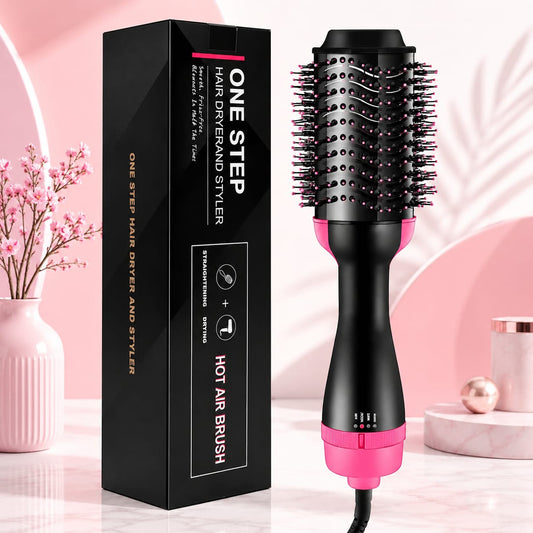 One Step 3 In 1 Hot Air Brush (Dryer + Straightener + Curler)